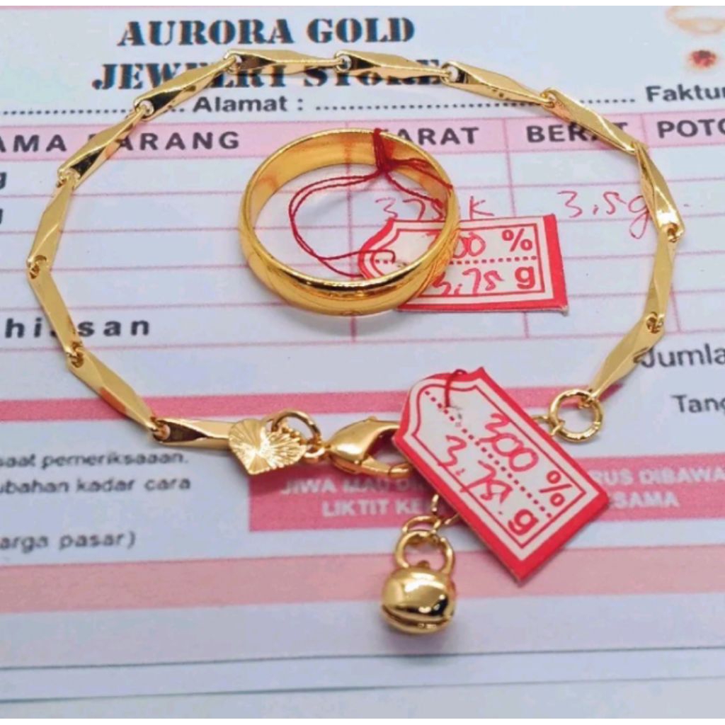 Bestseller Gelang Padi Free Cincin Perhiasan Emas Muda Premium Free Surat Dari Toko Kami