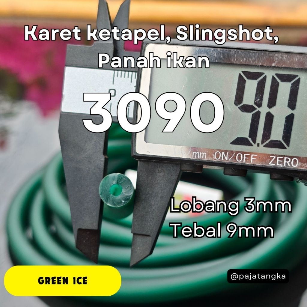 Karet 3090 panah ikan ketapel ikan slingshot Green Ice 9mm lubang 3mm