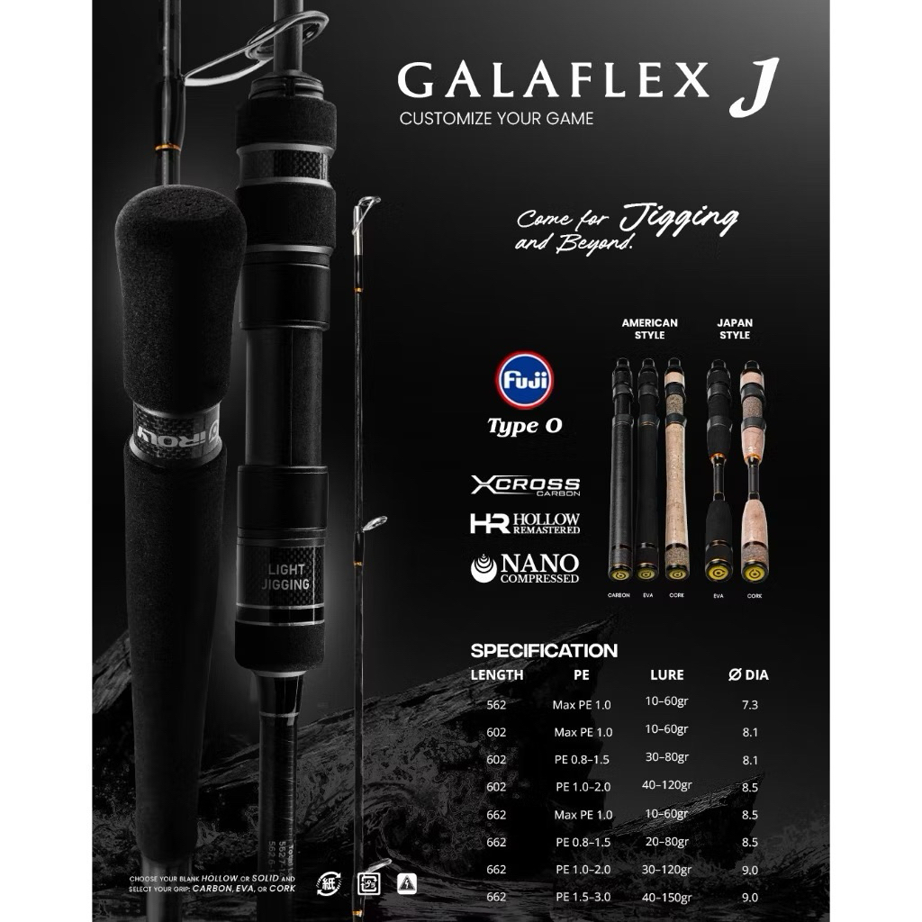 Iroly Galaflex J Fishing Rod Joran Pancing Laut Jigging Bisa Untuk Casting Dapat 2 Handle