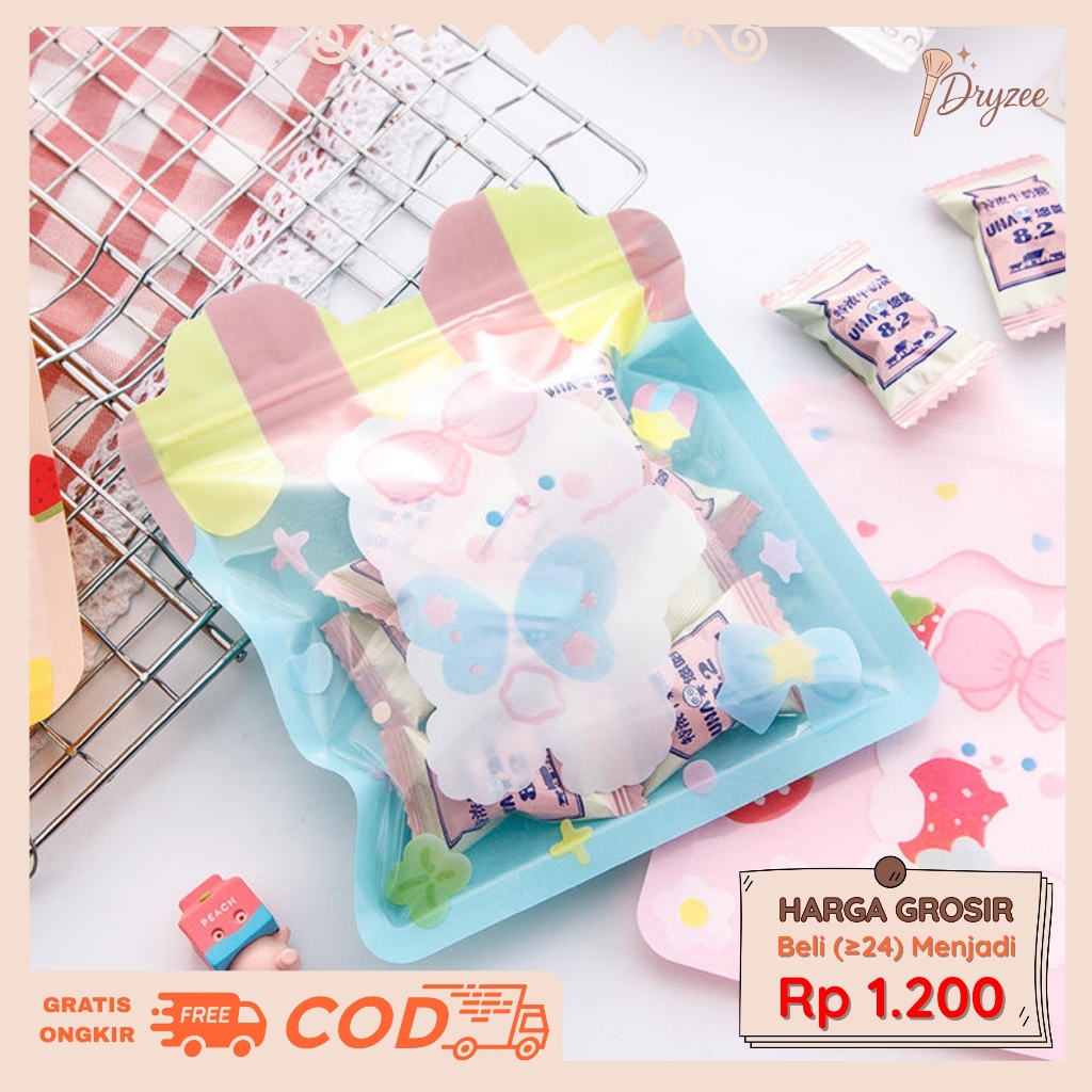 Plastik Ziplock Lucu Packing Biscuit Permen Makanan Mini Plastik Souvenir Hadiah Plastik Makanan