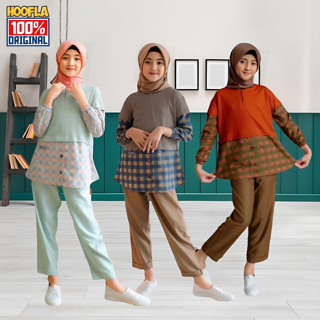 Baju Muslim Setelan Anak Perempuan Umur 5 6 7 8 9 10 11 12 Tahun Sabina One set