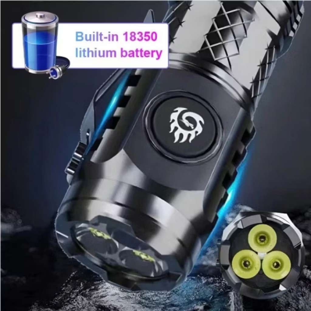 Lampu Senter Led Senter Senter Super Mini Jarak Jauh 1000M 5 Mode Nyala Senter Super Mini Jarak Jauh