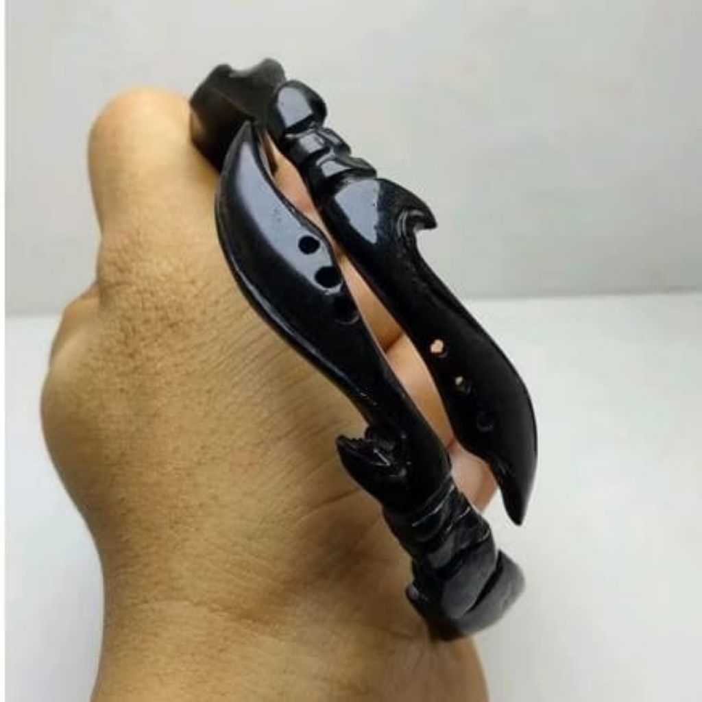 GELANG PRIA AKAR BAHAR UKIR KUJANG KEMBAR