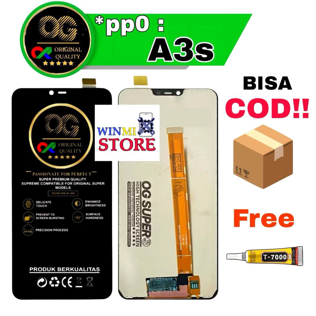 LCD OPPO A3S OG 100 Fullset Asli Ori Touchscreen Compatible For Glass Touch screen Ditgitizer LCD OP