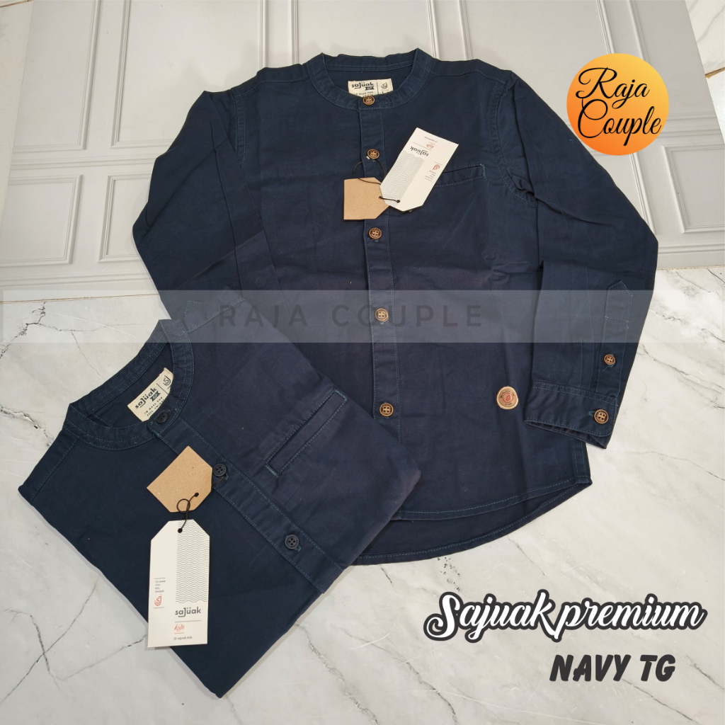SAJUAK TG PREMIUM NAVY KEMEJA KOKO COUPLE AYAH ANAK ORIGINAL SAJUAK