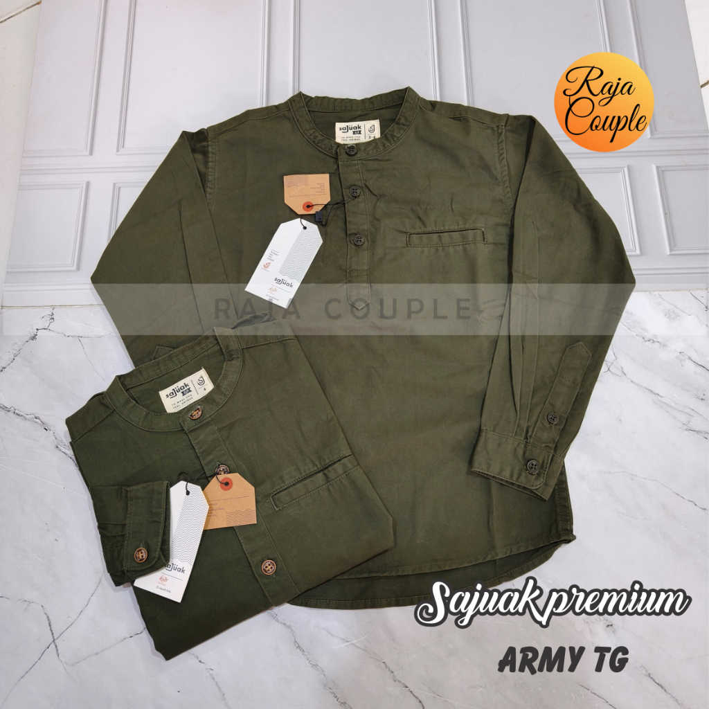 SAJUAK TG PREMIUM ARMY KEMEJA KOKO COUPLE AYAH ANAK ORIGINAL SAJUAK