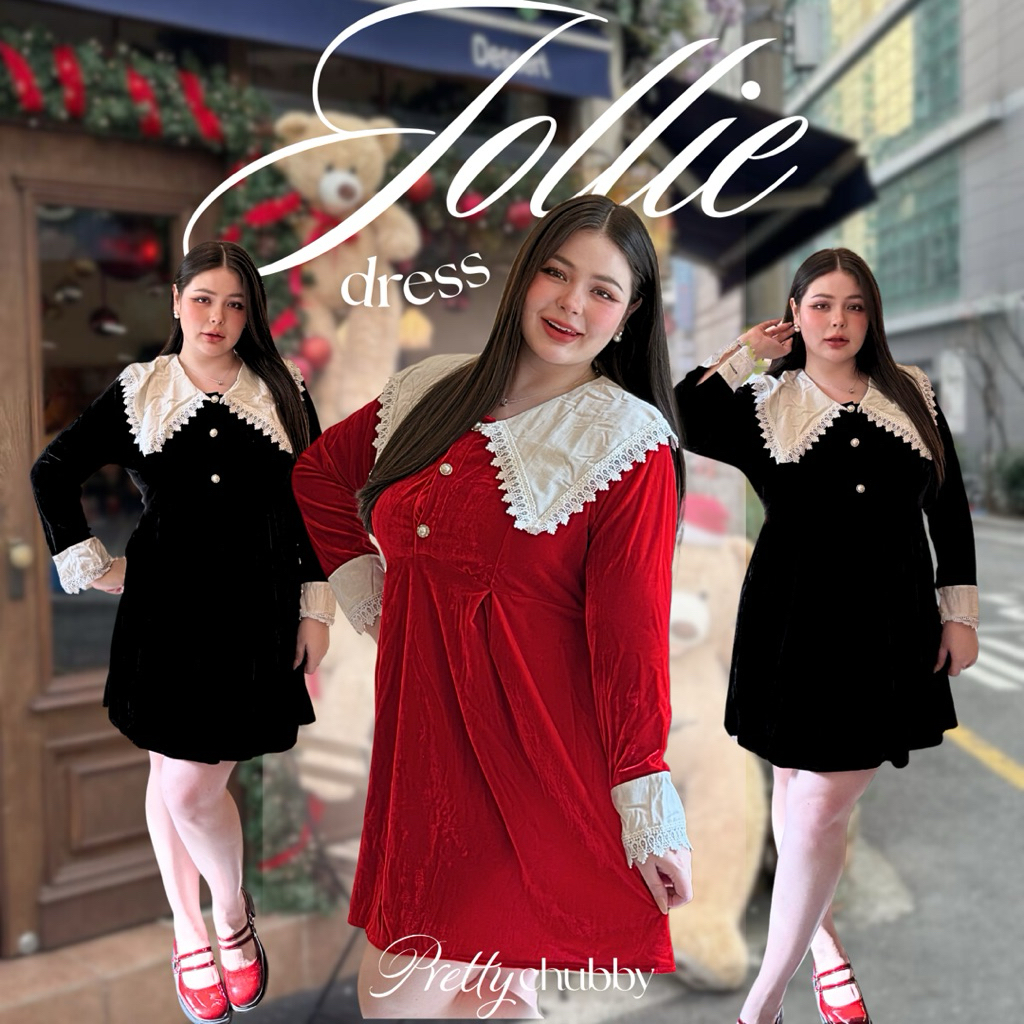 JOLLIE Dress big size - Big size Dress - dress natal jumbo - dress wanita besar - Christmas Dress Pl