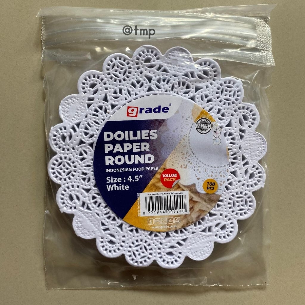 Isi 100 pcs - Doilies Paper Grade 4.5" Putih - Paper Doilies 4.5"