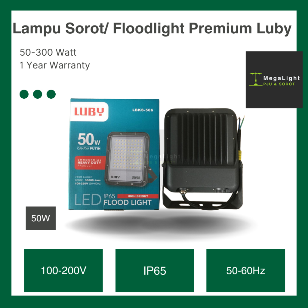 LUBY Lampu Sorot Solar / Lampu LED Flood Light Remote & Solar LUBY LBKS-506 GEN2 50W 100W 200W 300W