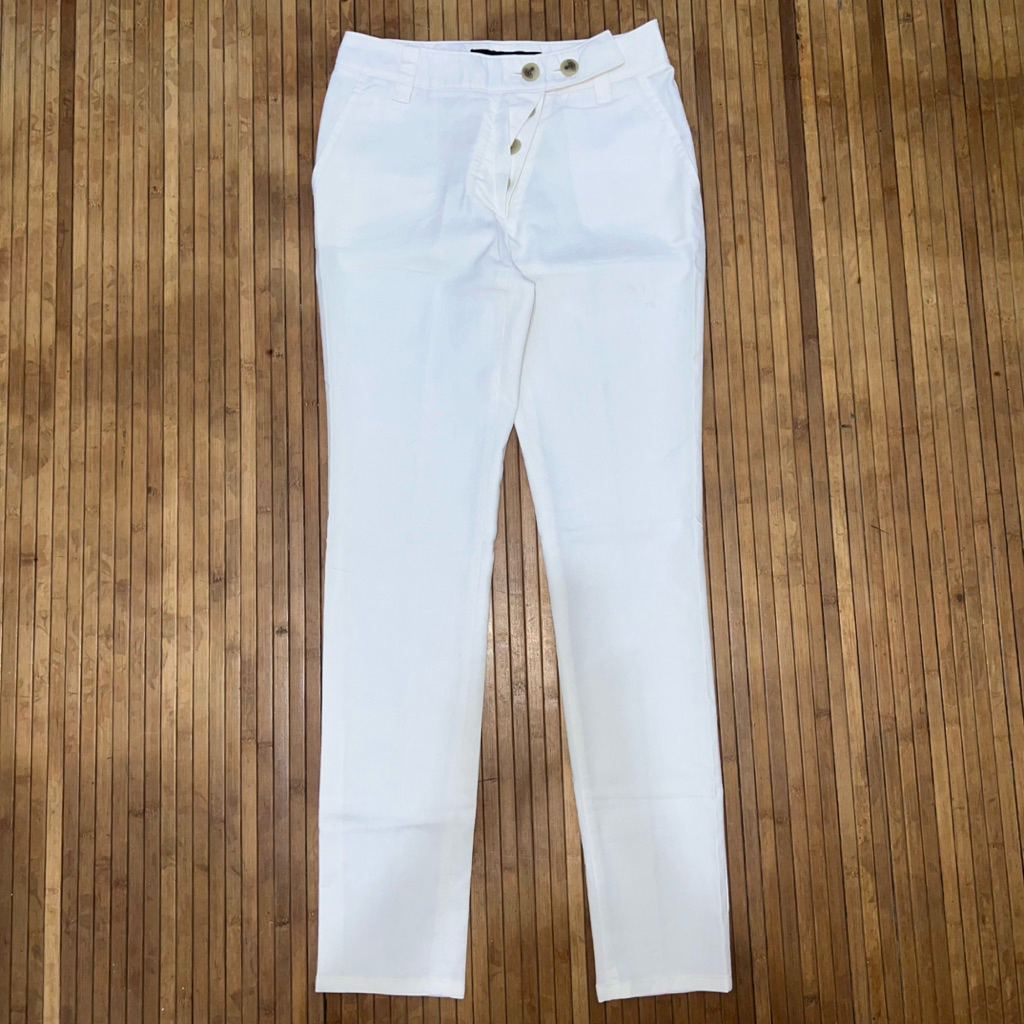 VIVIENNE WESTWOOD WOMEN BUTTON FLY WHITE TROUSERS PANTS ysl pleats please