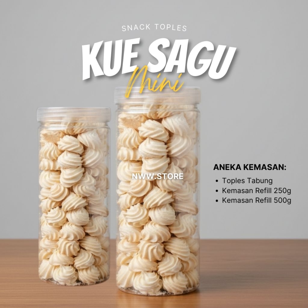 KUE SAGU MINI SEMPRIT CAMILAN SNACK KILOAN KEMASAN TOPLES KEMASAN REFILL 250G/500G