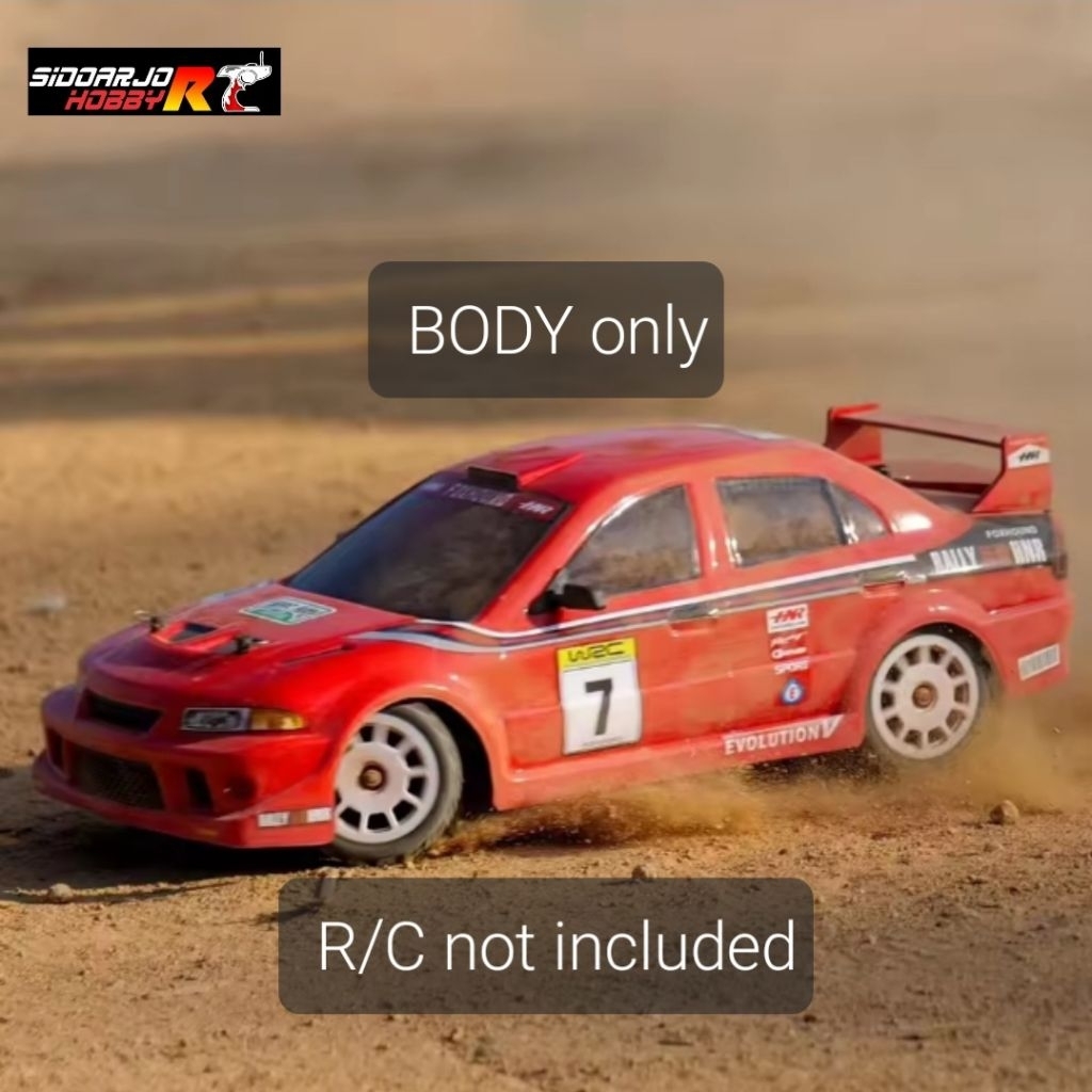 BODY RC 1/10 SEDAN LANCER EVO VI EVO 6 WB 257 260 mm RALLY ONROAD DRIFT HNR TEBAL