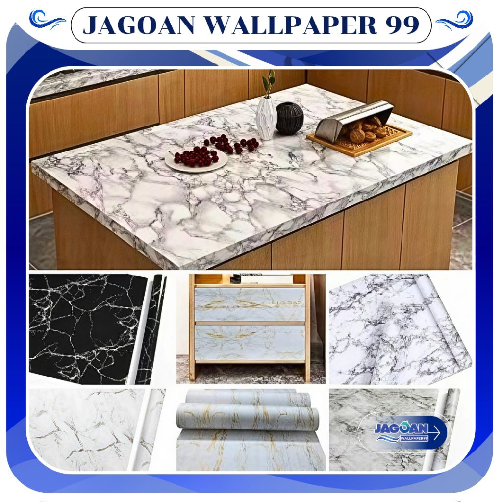 Wallpaper Dinding Ruangan Motif Marmer Wallpaper Sticker Marmer Pvc Elegan