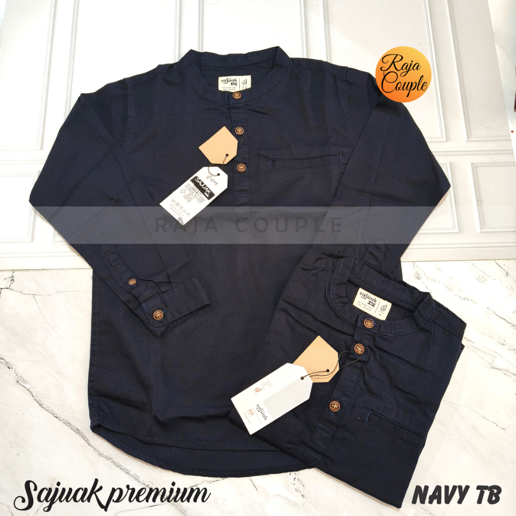 SAJUAK TB PREMIUM NAVY KEMEJA KOKO COUPLE AYAH ANAK ORIGINAL SAJUAK