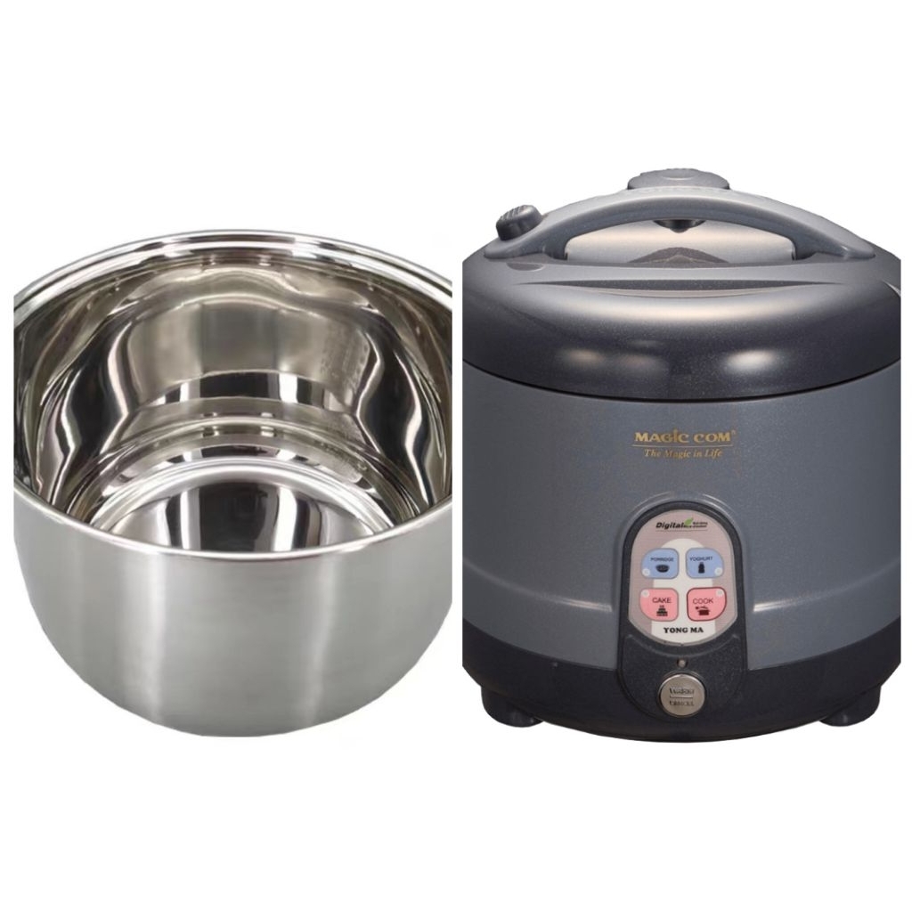 (PANCI SAJA) Panci Stainless Steel Innerpot Utk Magic Com Digital Yongma  (Blacktinium Series)