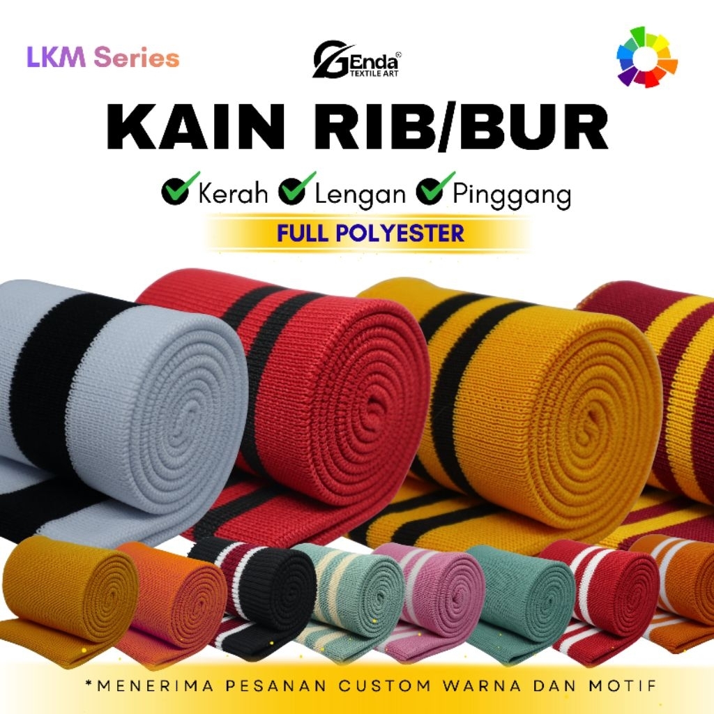 Kain rib bur jaket untuk kerah lengan dan pinggang elastis lembut dan nyaman saat dipakai harga perl