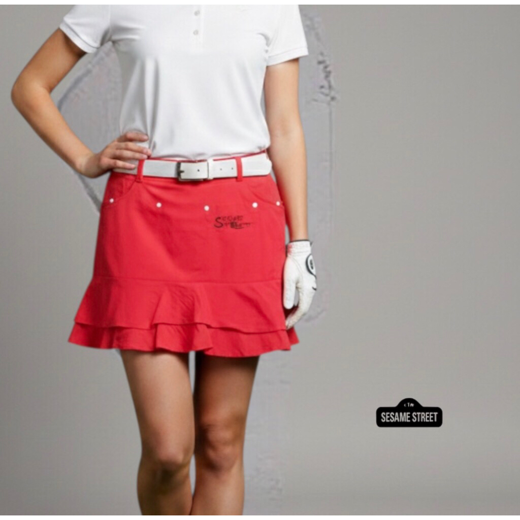 Women's Golf Skirt Rok Golf SESAME STREET  SkorT Red Second  Preloved