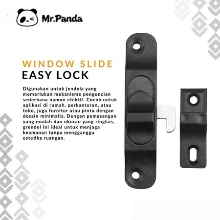 Window Lock Pengunci Jendela Geser Grendel Kait Pintu Kunci Slot Jendela