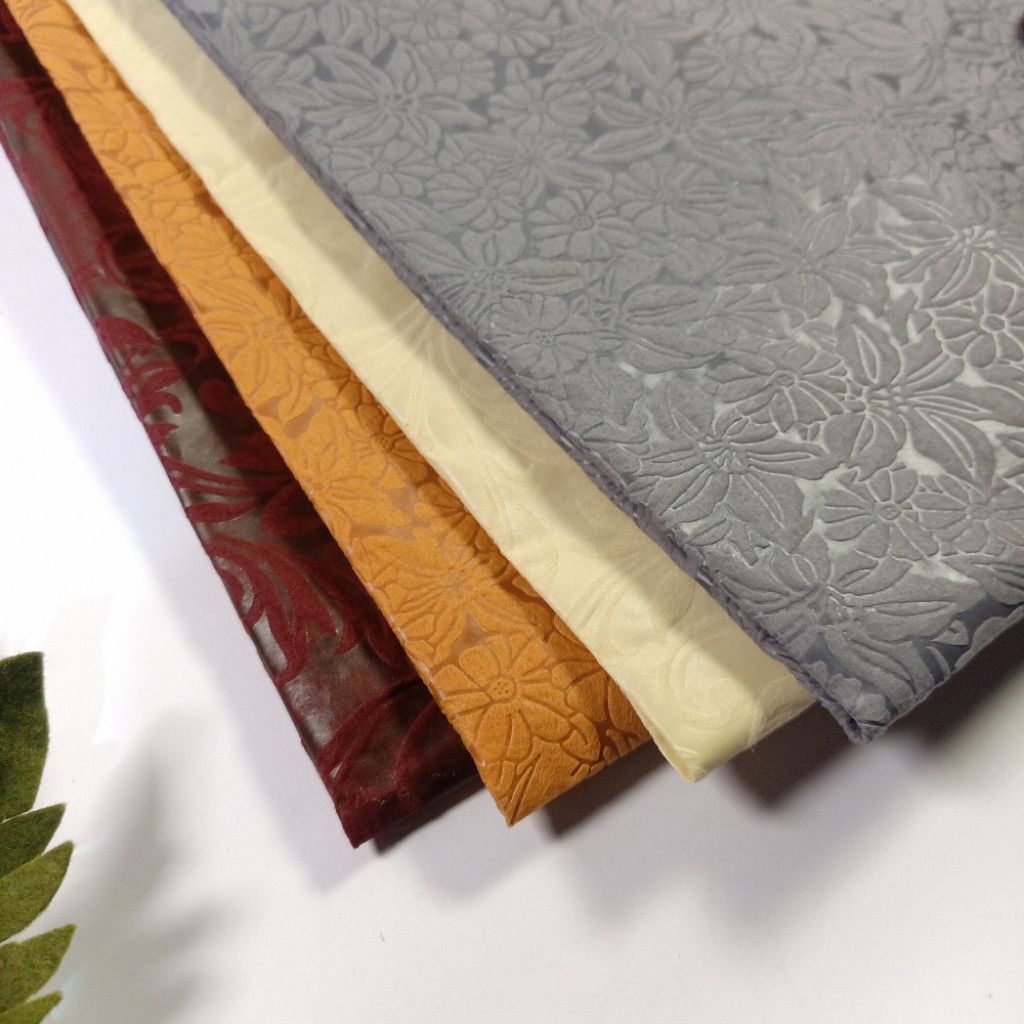 Jingga Flower ~ Kain Emboss Background Mahar Timbul/Alas Seserahan Kain Embos Timbul UK 40 × 60 Cm