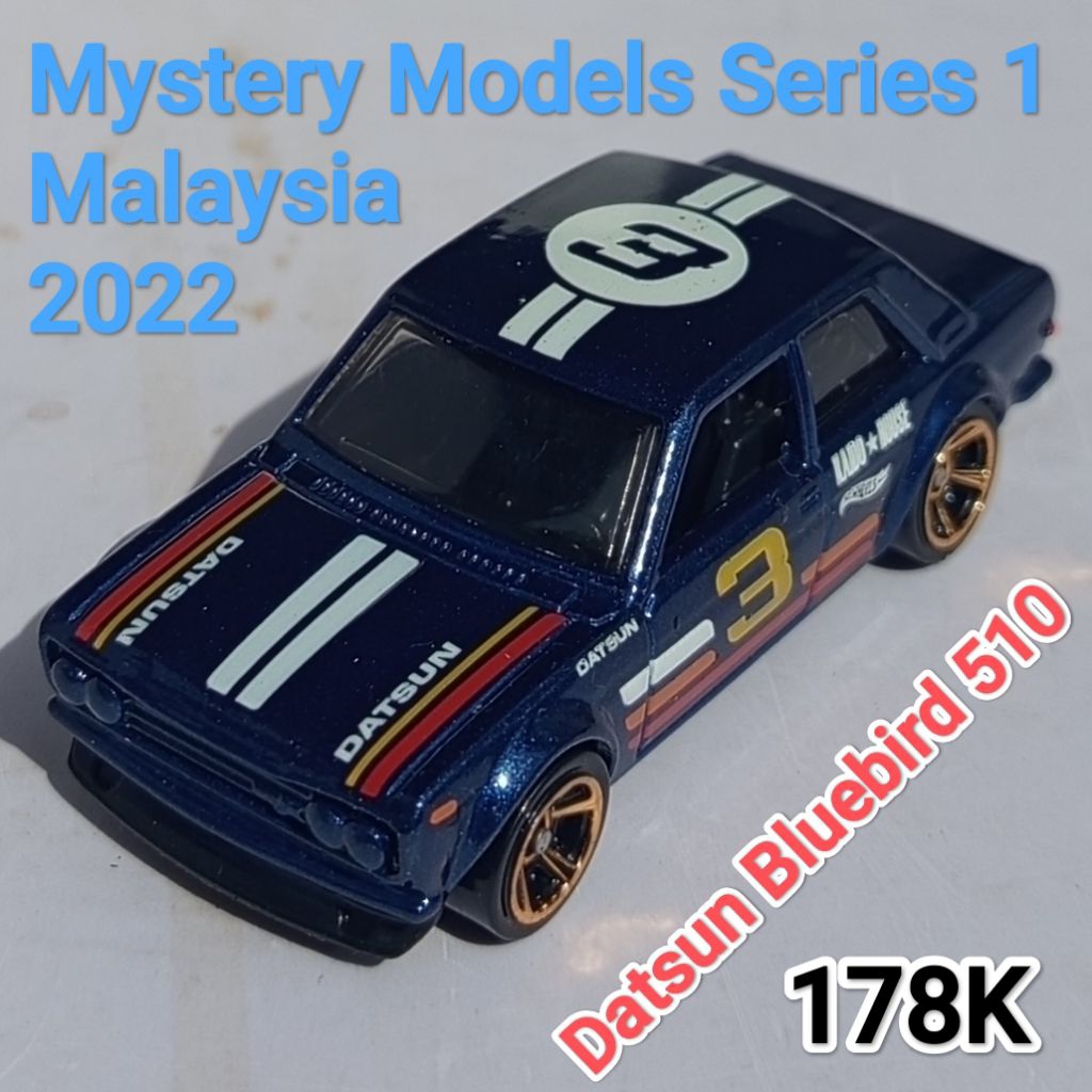 Hot Wheels Mystery Models Series 1 Datsun Bluebird 510 Biru Loose