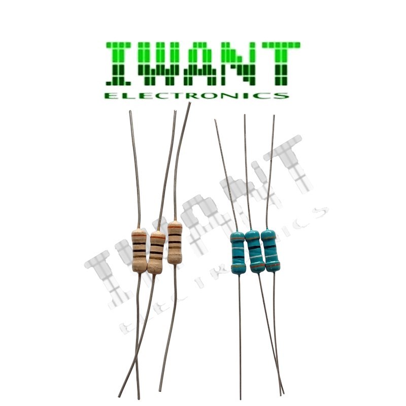 RESISTOR 1/2 WATT 1 OHM 1.2 OHM 1.5 OHM 1.8 OHM 2.2 OHM 2.7 OHM 3.3 OHM 3.9 OHM 4.7 OHM 5.6 OHM 6.8 
