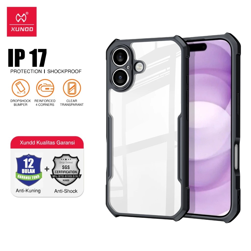 XUNDD Case Iphone 17 Shockproof Transparan Casing Anti Crack Hybrid Softcase Apple