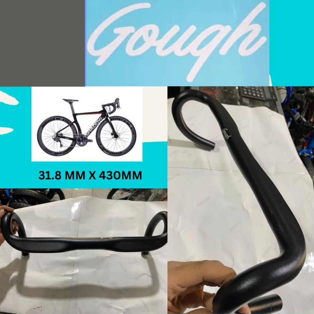 GOUGH PATROL Dropbar Aero Stang Balap Sepeda Road Bike Gravel Minivelo Oversize 31.8MM 430MM Alloy A