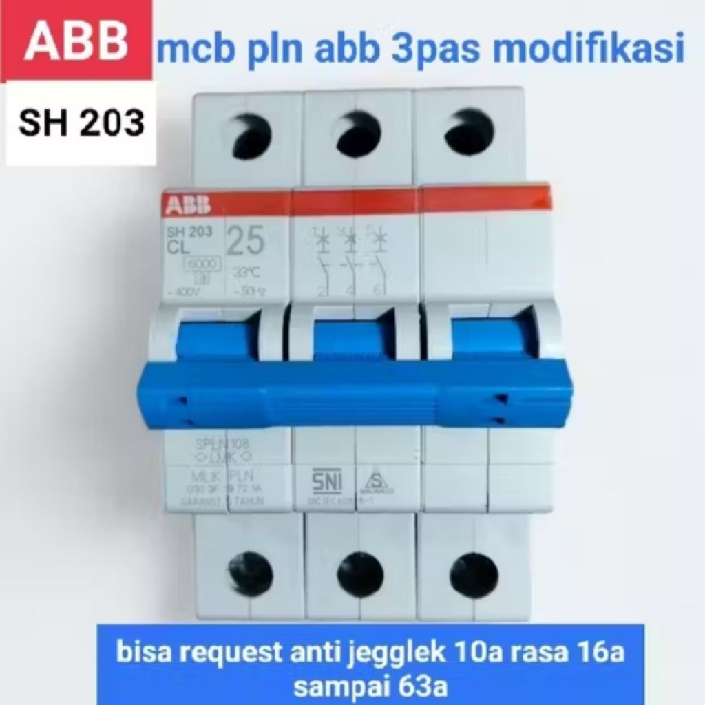 MCB modif PLN sh203 MCB modif anti jeglek 6a-50a