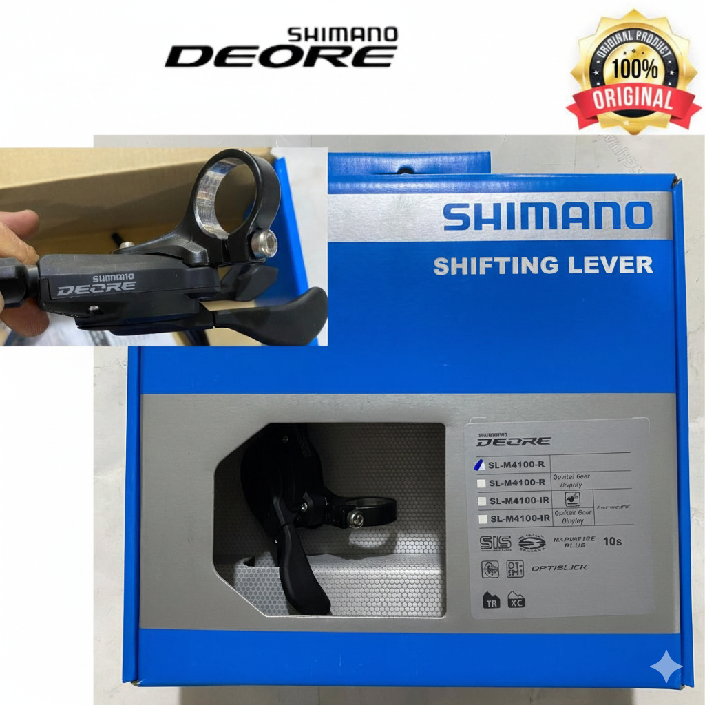 Original SHIFTER Shimano Deore 10Speed M4100 10S Optical Gear Slick Sepeda MTB Gunung Kanan saja Lip