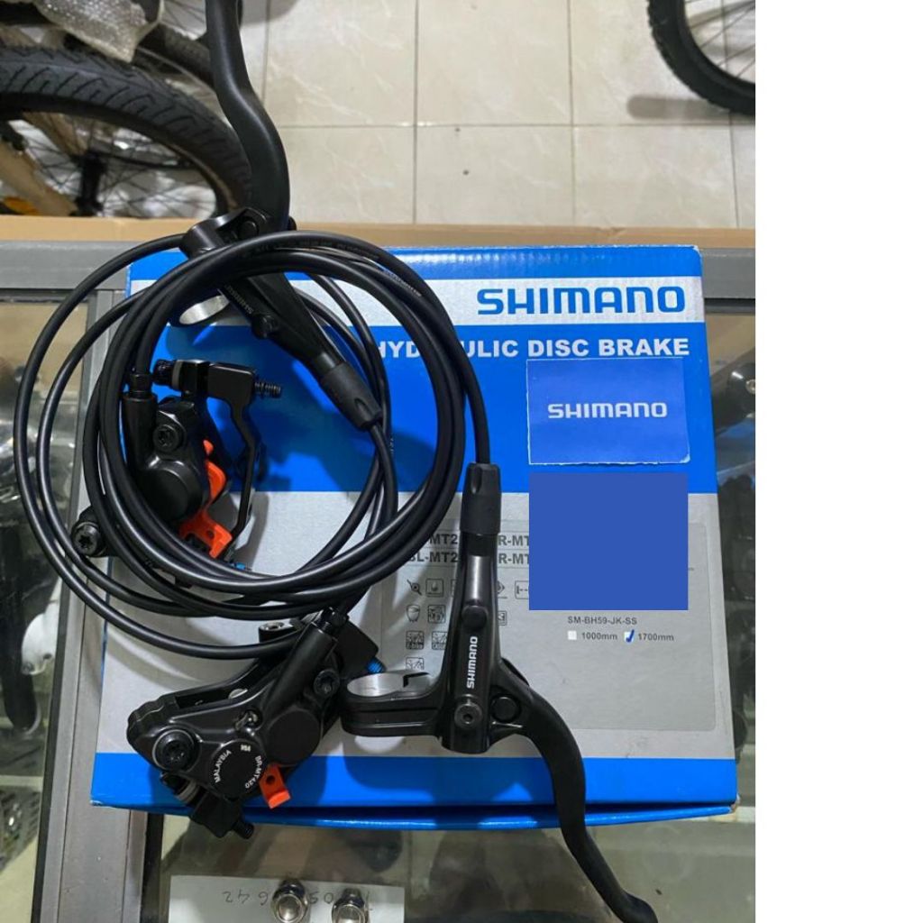 Brake Set Rem Hidrolik Shimano MT401 Dan M420 4 Piston Alivio Double Piston Pakem