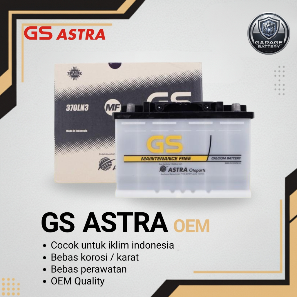 GS MF OEM Aki Mobil Suzuki Ertiga Diesel 370LN3 / LN3 12V / 65Ah - Aki Kering