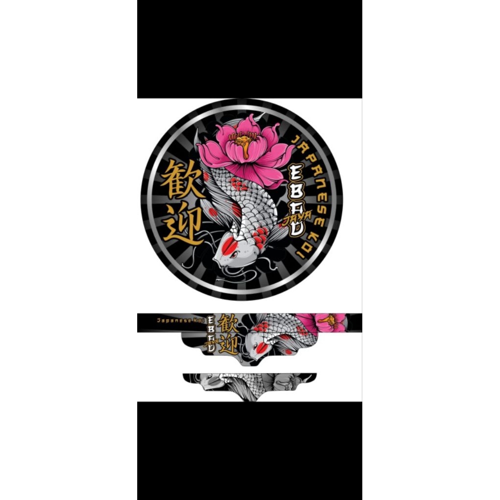 sticker decal sangkar burung murai NO2 motip ikan koi japanese