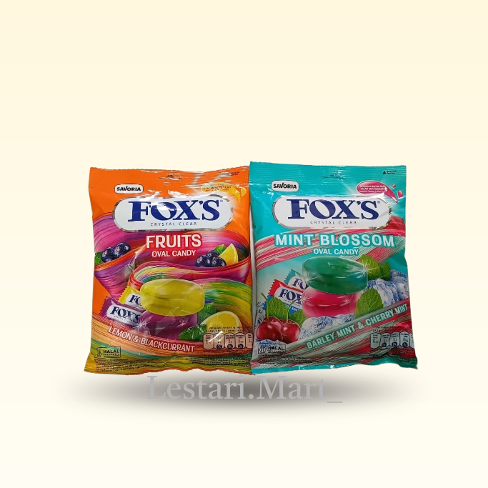 Permen Kristal Bening Fox’s 125g - Rasa Buah Segar, Halal, Praktis Dibawa