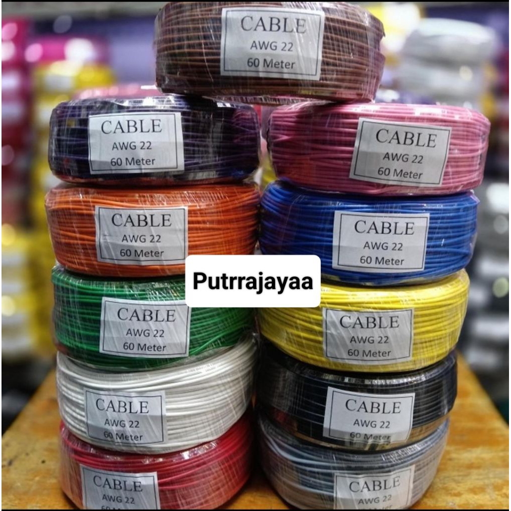 Kabel AWG 22 Serabut Tembaga 60m / Kabel Awg-22 60meter
