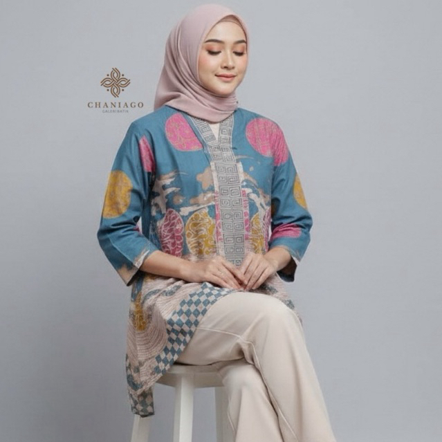 BATIK TUNIK PINGUIN/BATIK TUNIK/BATIK PAYUNG/BATIK MODERN/BATIK KEKINIAN/BATIK WANITA LENGAN PANJANG