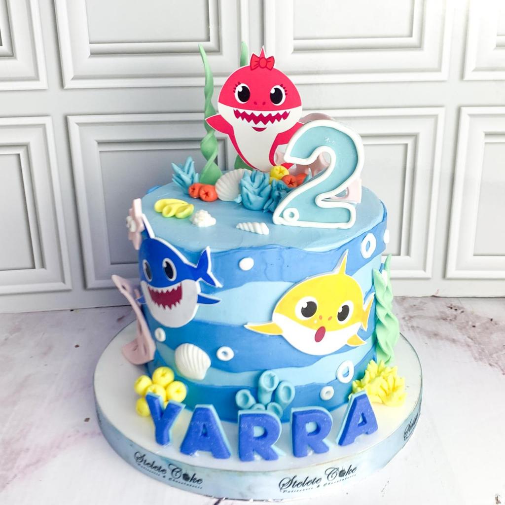 Kue Ulang Tahun/Birthday Cake/Kue Ultah Tema Baby Shark/Baby Shark