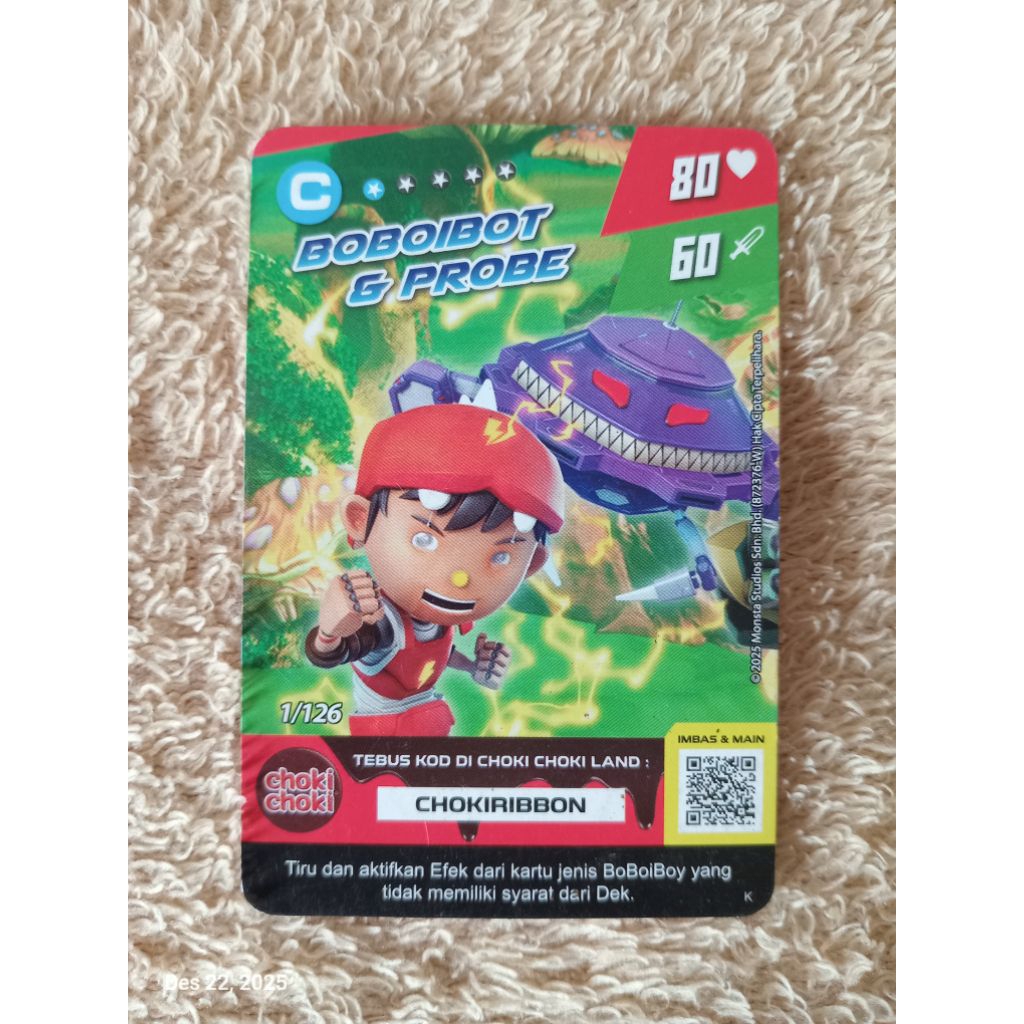 Kartu Boboiboy Monsta Galaxy Card C