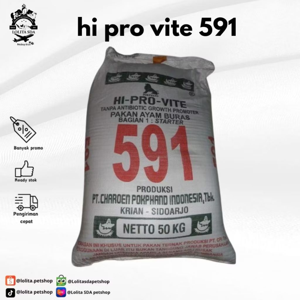 pakan ayam hi pro vite 591 1 sak isi 50kg