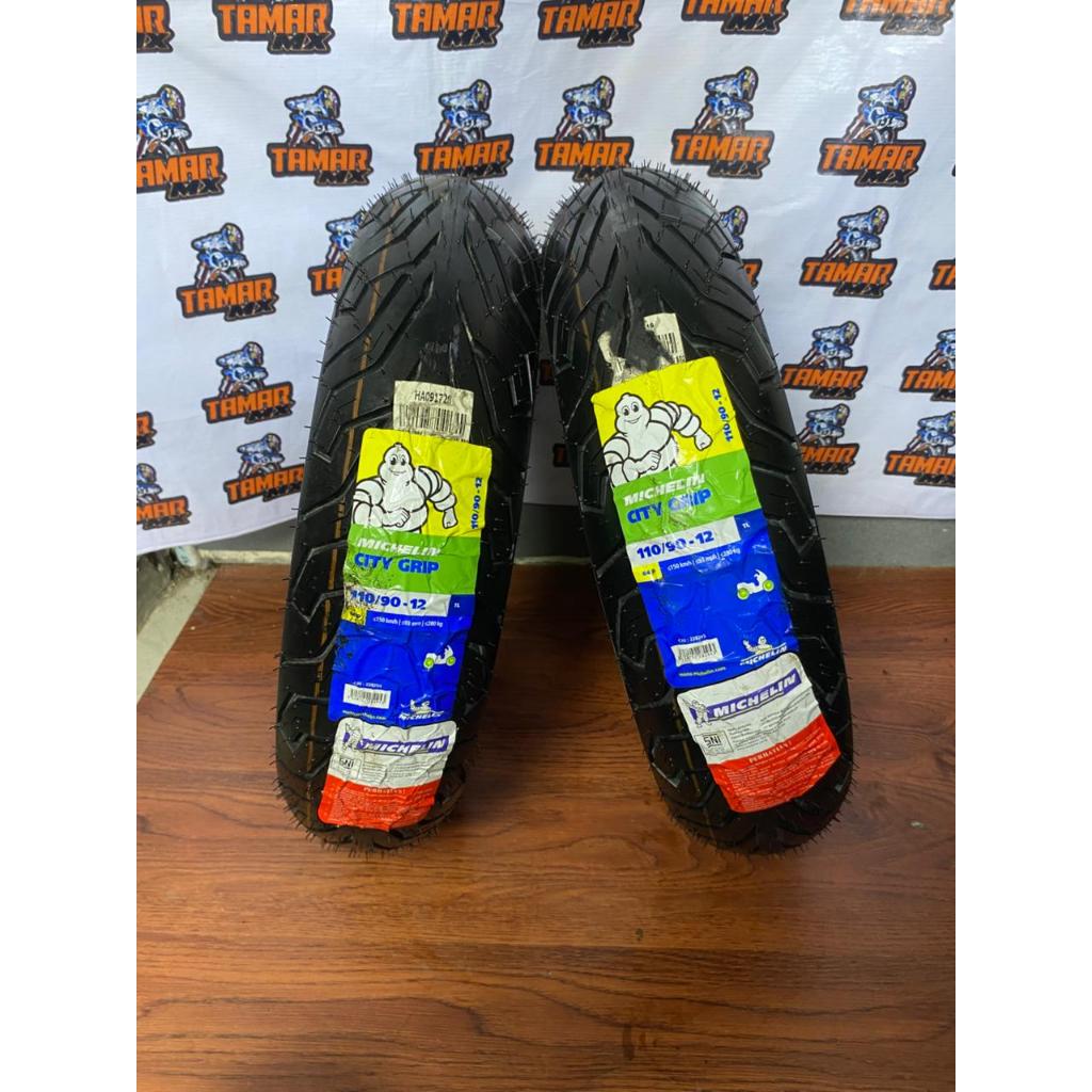 Ban Donat Ring 12 Michelin City Grip Ukur 110/90-12 Tubeless Ban Belakang Scoopy Stylo Beat Genio