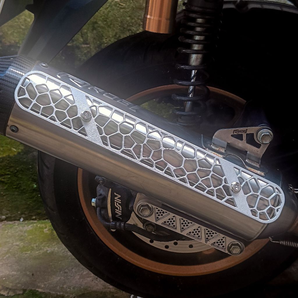 Custom Tameng Knalpot Rob1 Almunium Alloy CNC Nmax New Old Neo AEROX New Gen 2