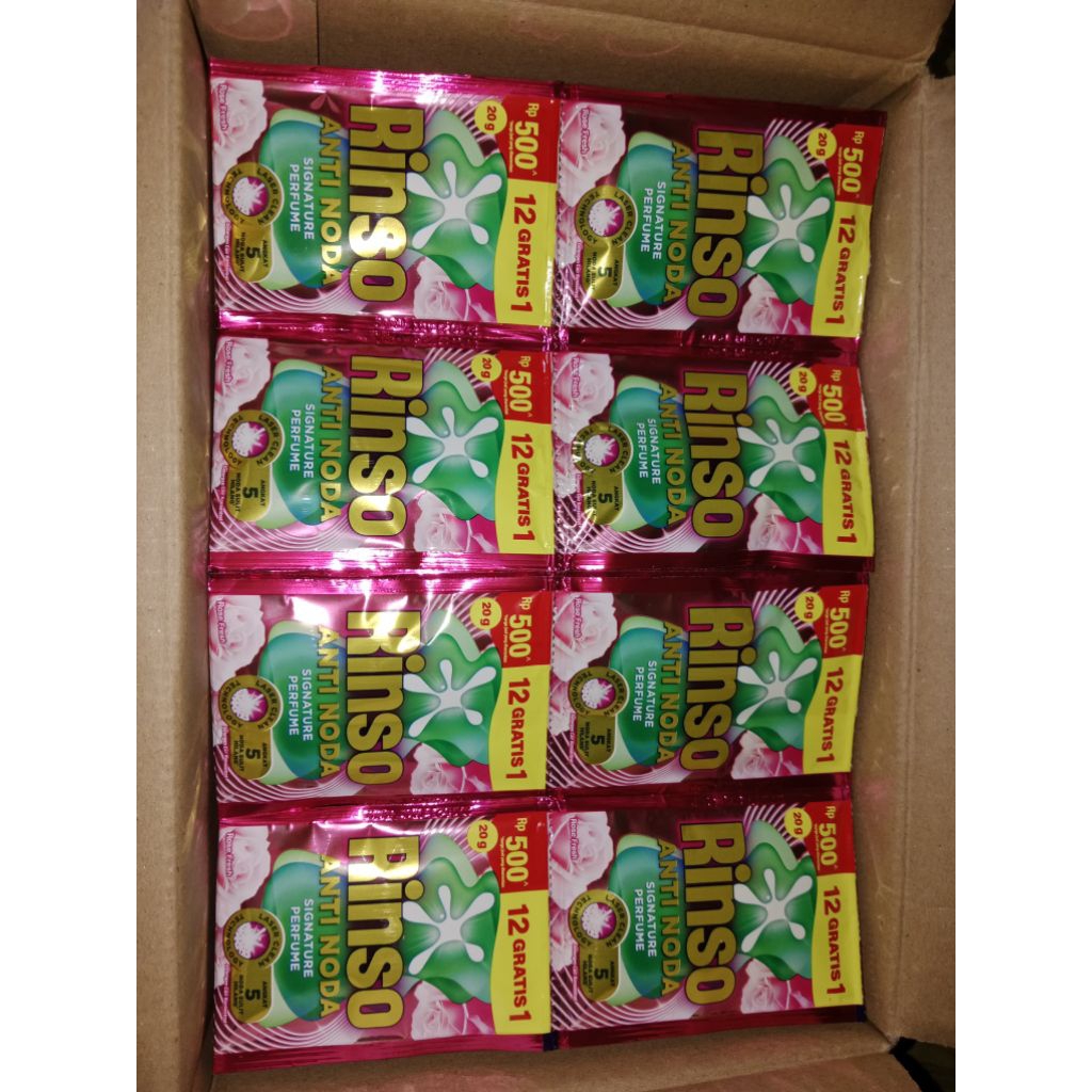 Rinso cair sachet 500. 1 karton isi 104 sachet (8 renceng)
