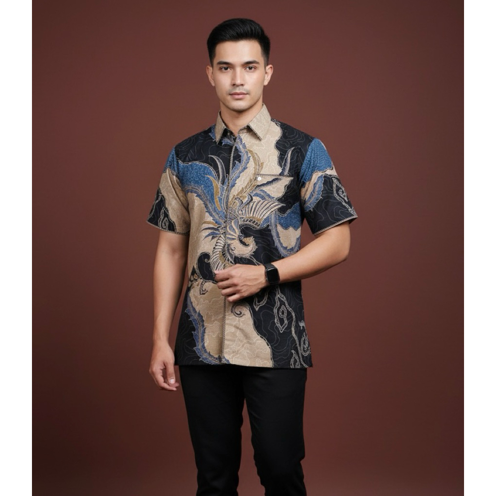 Batik Cantieq Exclusive - ARKANA Batik pria premium bordir Smock | Batik pria modern Semi jas