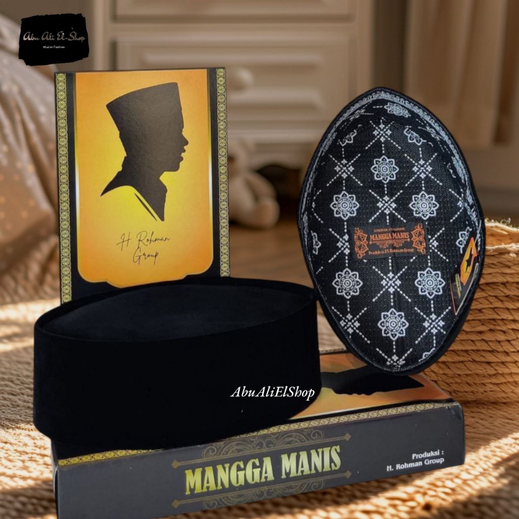 Songkok Nasional Peci Kupiah Hitam Polos Kualitas Super Original Mangga Dua | Peci Mangga Manis Ori