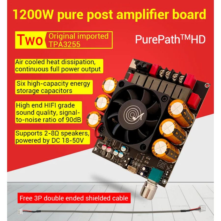ZK-6002 TPA3255 Amplifier Class D Stereo Hifi HD Sound High Power 600W+600W 1200W Original