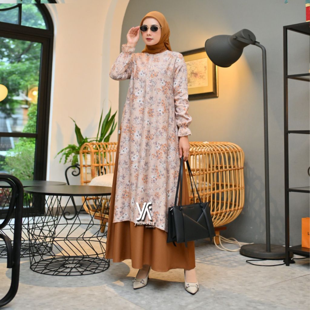 gamis katun toyobo gamis motif gamis terbaru gamis lebaran terbaru R.068