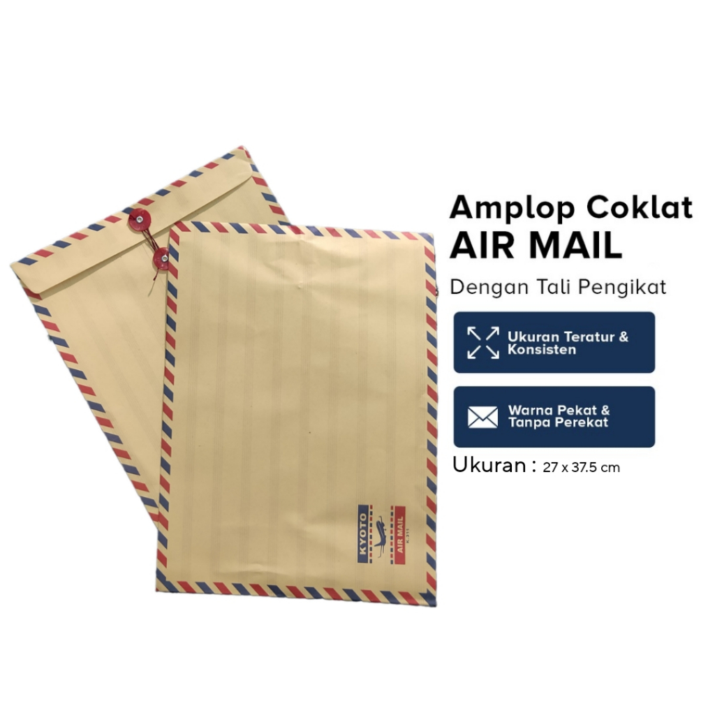 AMPLOP COKLAT AIR MAIL TALI 311/ AMPLOP TALI