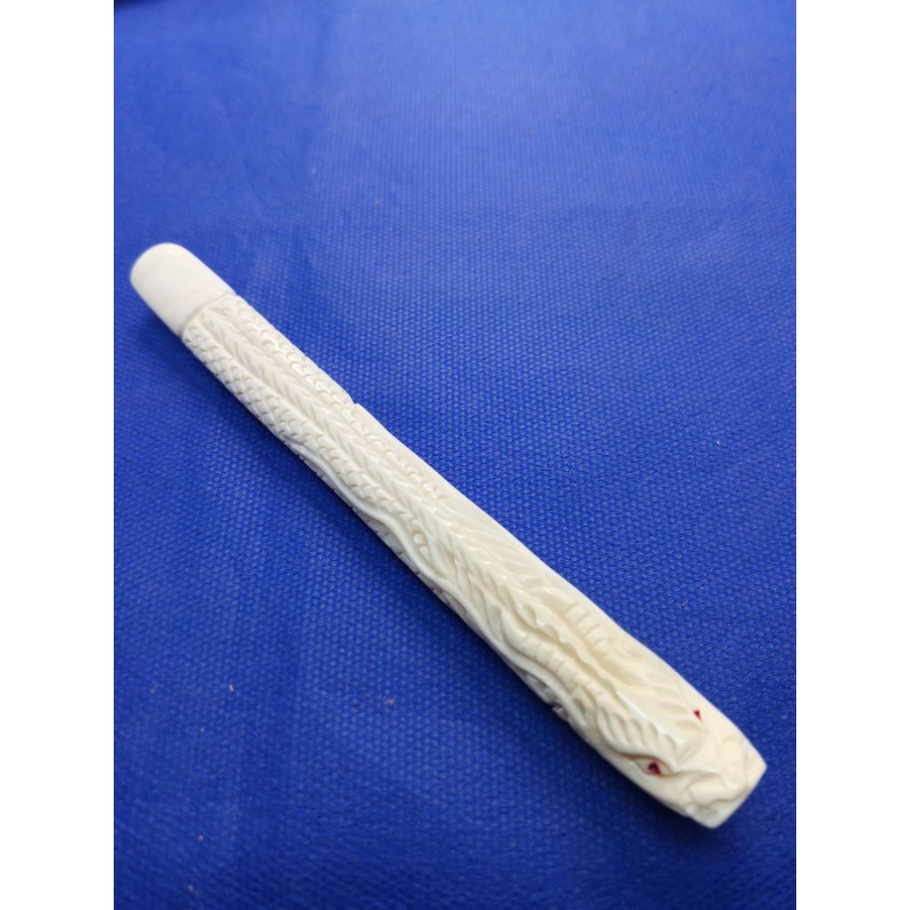 once cangklong pipa tulang sapi import full ukir naga uk 14cm kwalitas premium