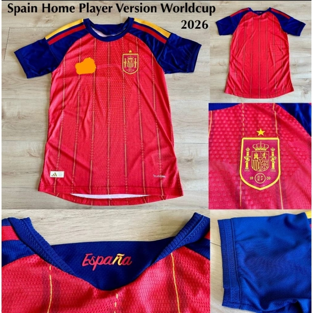 Jersey Kaos Baju Sepak Bola Timnas Spanyol Spain Espana Sepanyol Home Away 3rd Third Putih White Spe