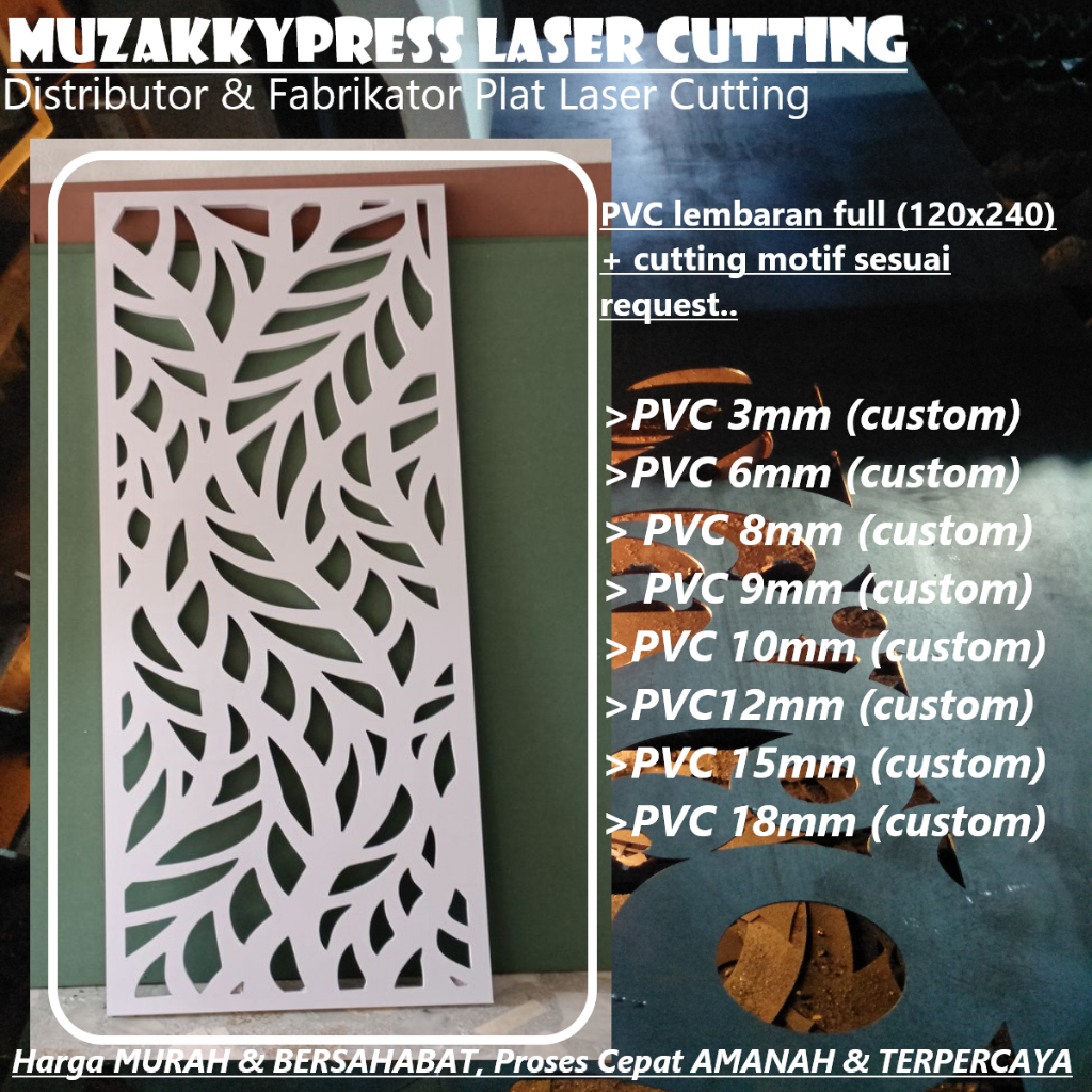 CUTTING ORNAMEN PVC 12MM 120x240cm (CNC ROUTER)