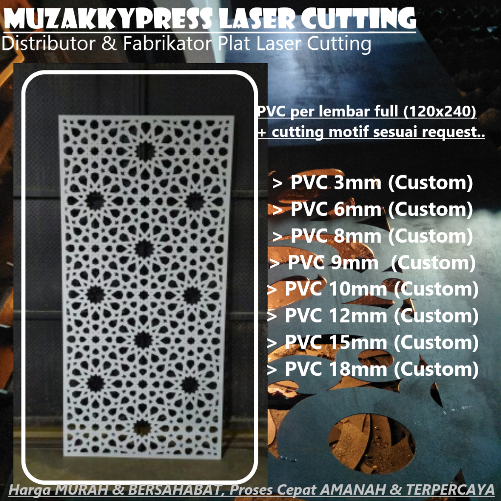 CUTTING ORNAMEN PVC 18MM 120x240cm (CNC ROUTER)